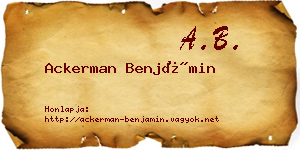 Ackerman Benjámin névjegykártya